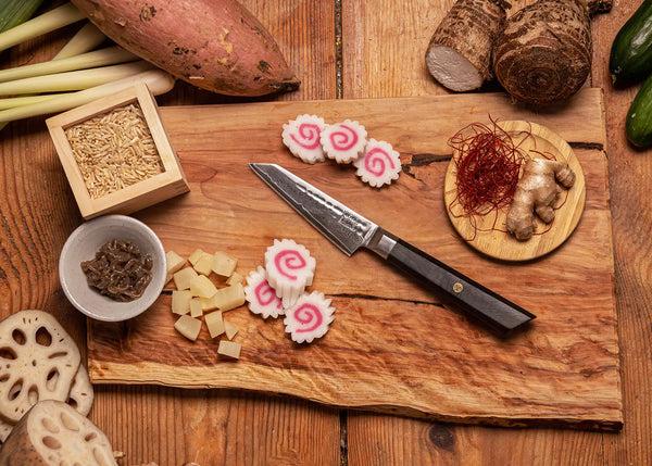 Kotai Paring Knife 90 Mm - Bunka Damascus Collection