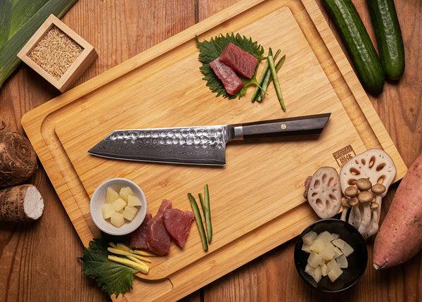 Kotai Santoku Knife 170 Mm - Bunka Damascus Collection