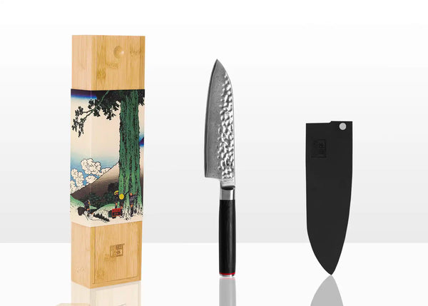 kotai Santoku Knife 180 mm - Pakka Damascus Collection