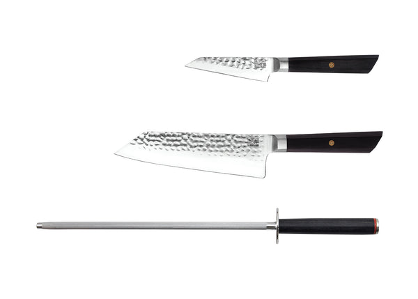 kotai Starter 3-Piece Knife Set - Bunka Collection (Honing Steel)