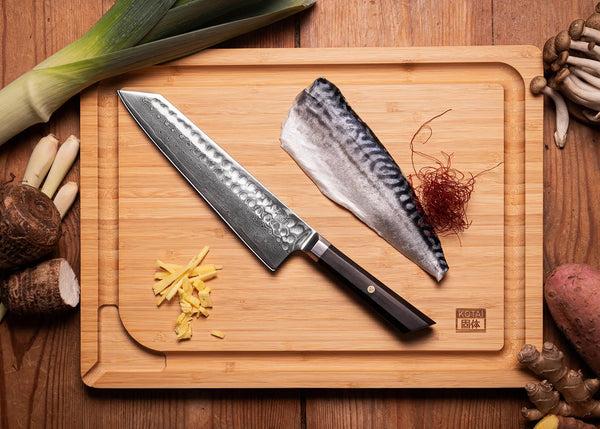 Kotai Starter 3-Piece Knife Set - Bunka Damascus Collection (Honing Steel)