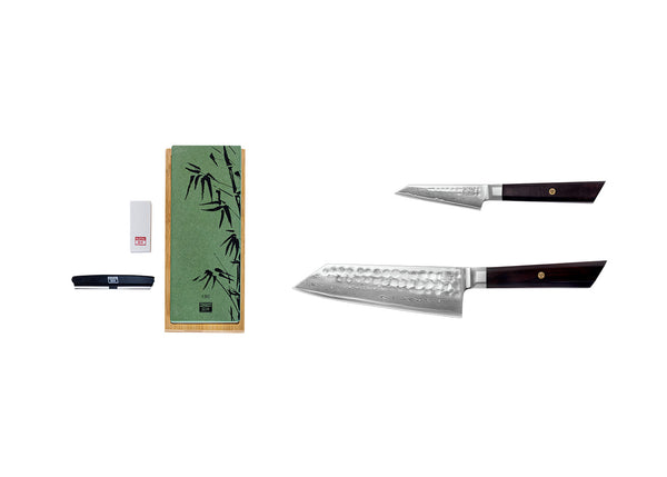 kotai Starter 3-Piece Knife Set - Bunka Damascus Collection (Sharpening Set)