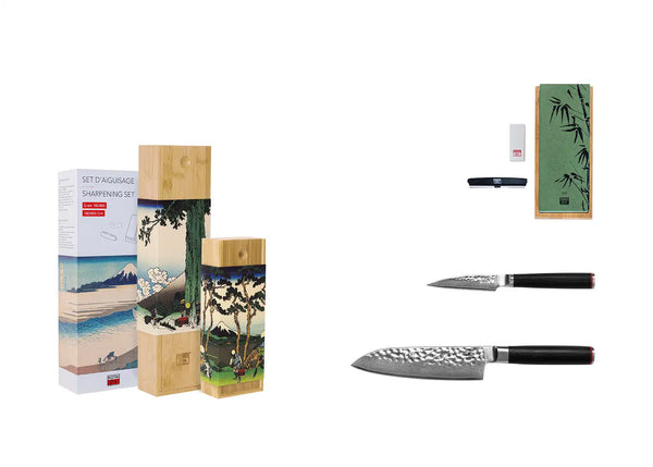 Kotai Starter 3-Piece Knife Set - Pakka Damascus Collection (Sharpening Set)