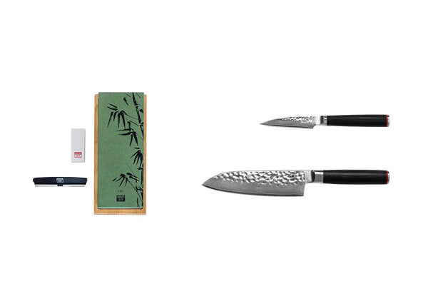 kotai Starter 3-Piece Knife Set - Pakka Damascus Collection (Sharpening Set)