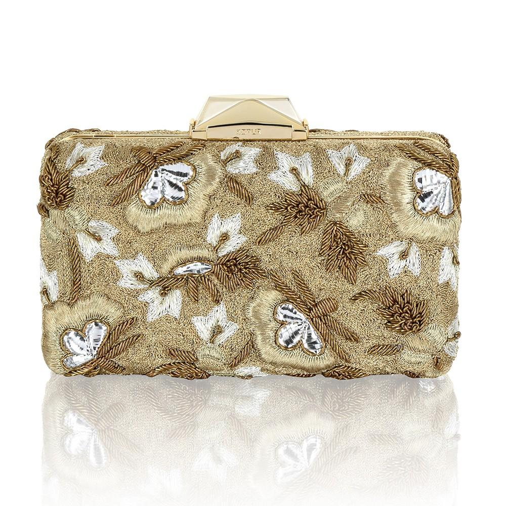 kotur Espey Golden Floral Bullion Embroidery