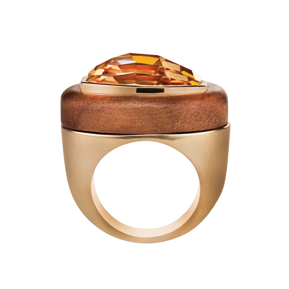 Kotur Wood Crystallized Cocktail Ring