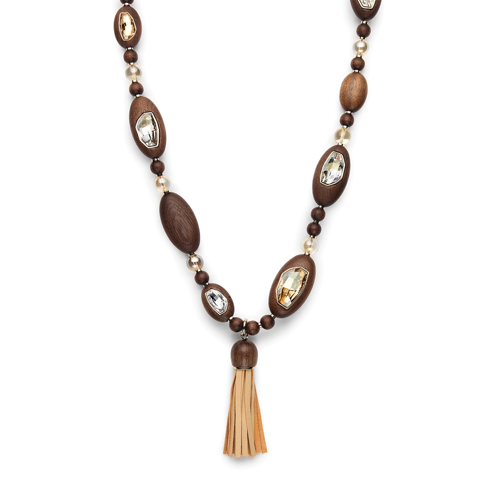 Kotur Wood Crystallized Necklace - Out Of Stock