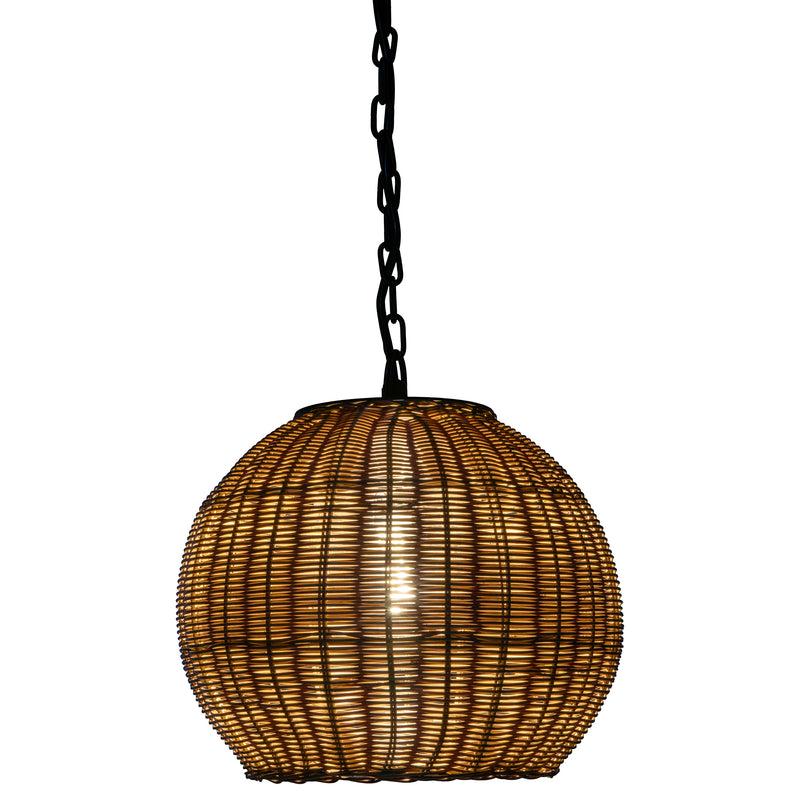 Kouboo All Weather Wicker Outdoor Ball Pendant Lamp Brown