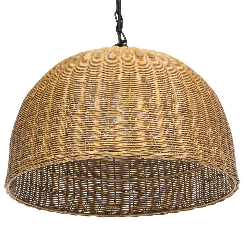 Kouboo All Weather Wicker Outdoor Dome Pendant Lamp Brown