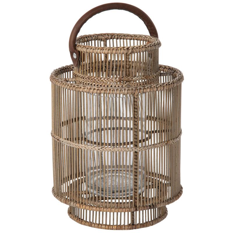 Kouboo Baja Decorative Rattan Candle Hurricane Lanterns Natural