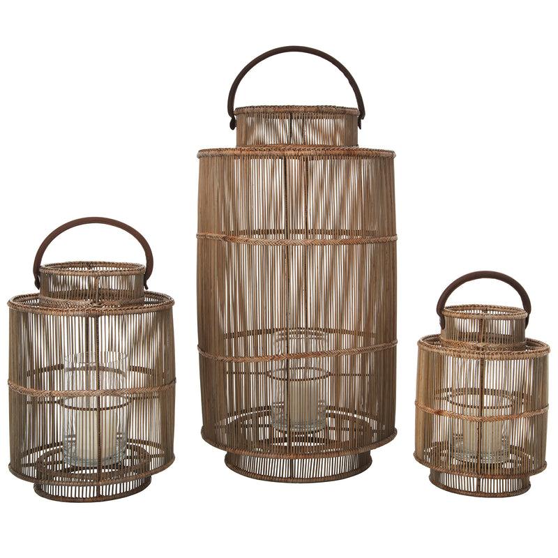 kouboo Baja Decorative Rattan Candle Hurricane Lanterns Natural kouboo Baja Decorative Rattan Candle Hurricane Lanterns Natural