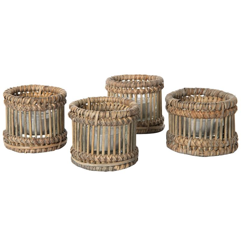 Kouboo Baja Hurricane Rattan Candle Holders Natural