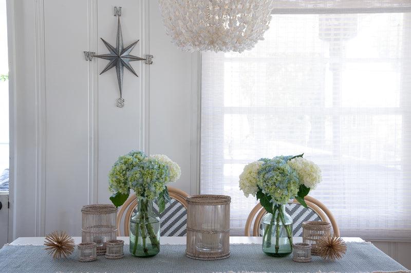 Kouboo Baja Rattan Hurricane Candle Holder White-Wash