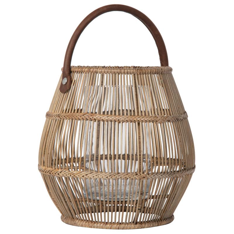 Kouboo Baja Tulip Decorative Rattan Hurricane Lanterns Natural