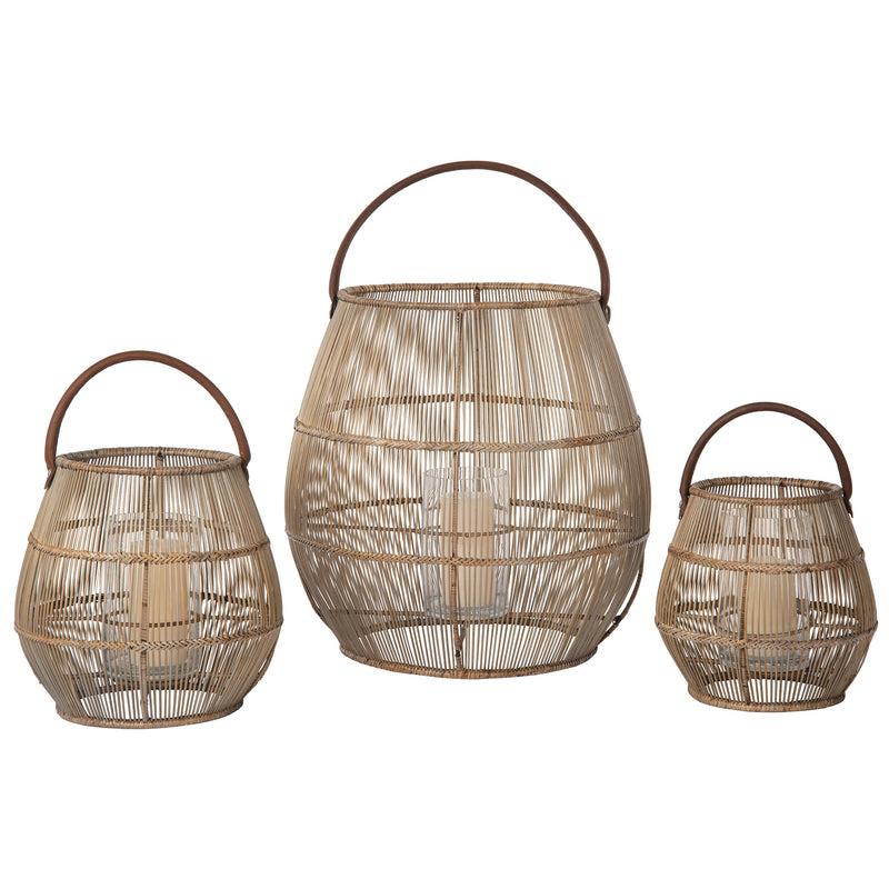kouboo Baja Tulip Decorative Rattan Hurricane Lanterns Natural kouboo Baja Tulip Decorative Rattan Hurricane Lanterns Natural