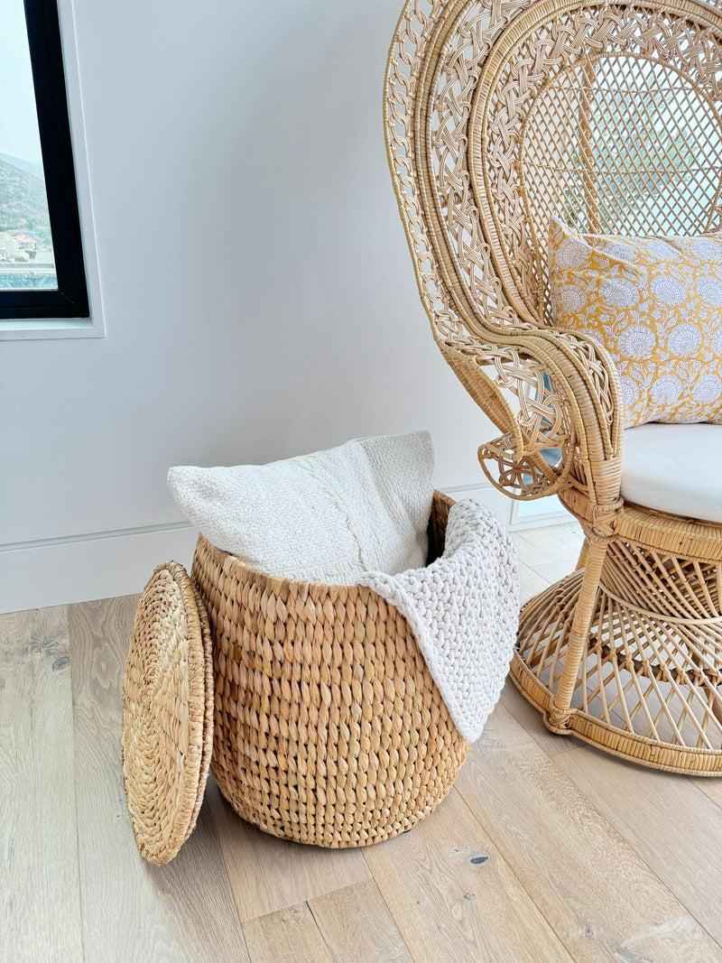 Kouboo Barrel Sea Grass Decortive Storage Stool & Side Table Natural