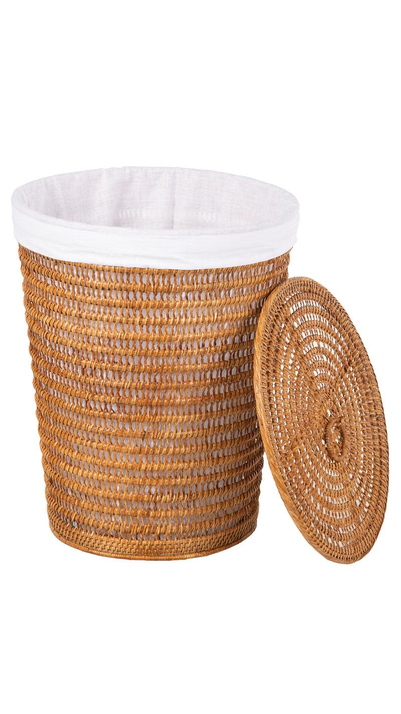 Kouboo Cambria Rattan Laundry Mesh Hamper With Liner