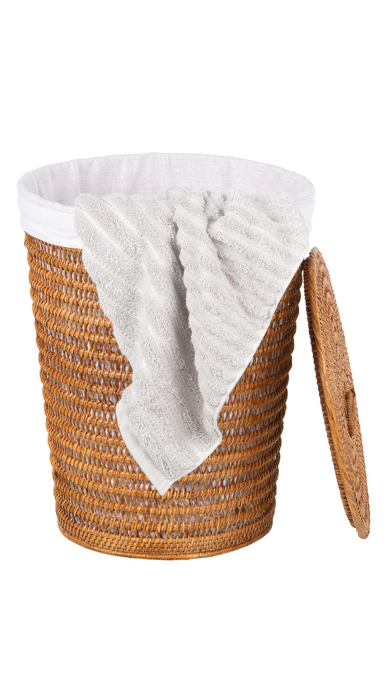 Kouboo Cambria Rattan Laundry Mesh Hamper With Liner