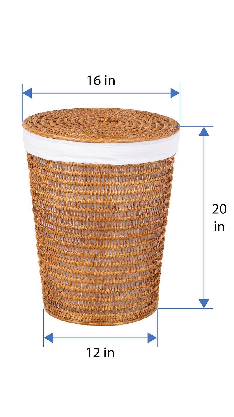 Kouboo Cambria Rattan Laundry Mesh Hamper With Liner