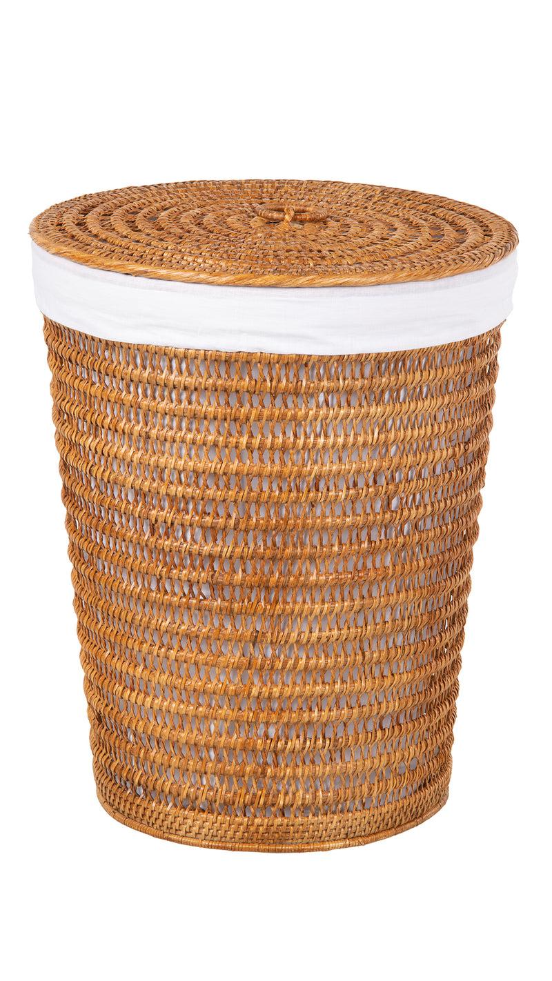 kouboo Cambria Rattan Laundry Mesh Hamper with Liner