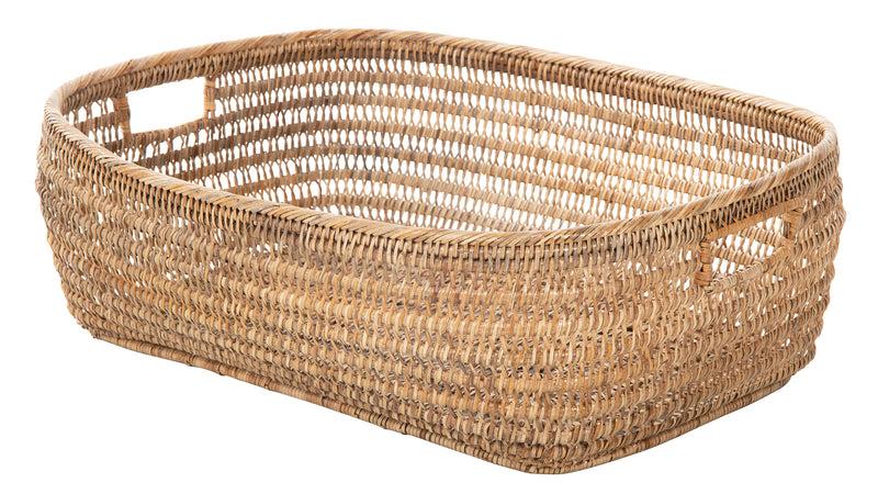 kouboo Cambria Rectangular Open Weave Storage Basket Honey-Brown kouboo Cambria Rectangular Open Weave Storage Basket Honey-Brown