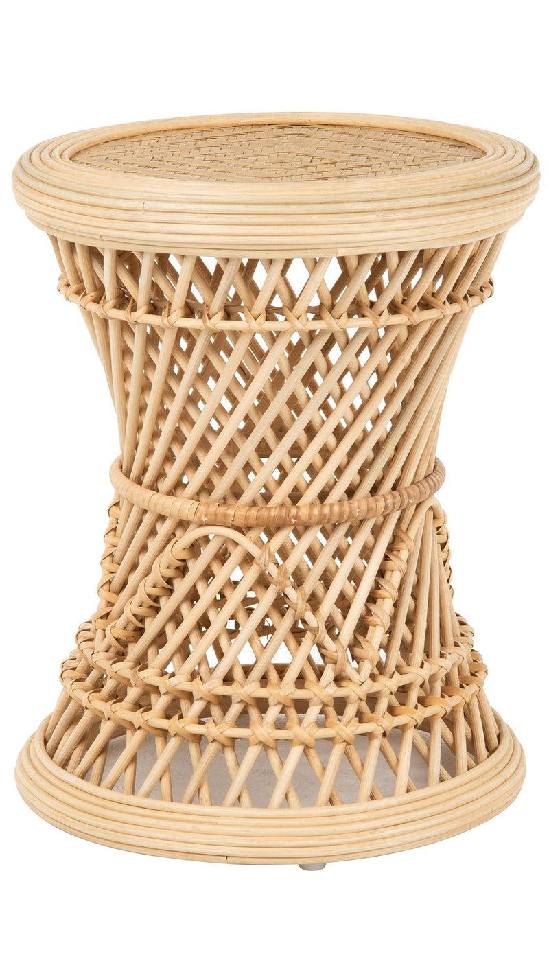 kouboo Coron Rattan Stool Sidetable and Planter Stand