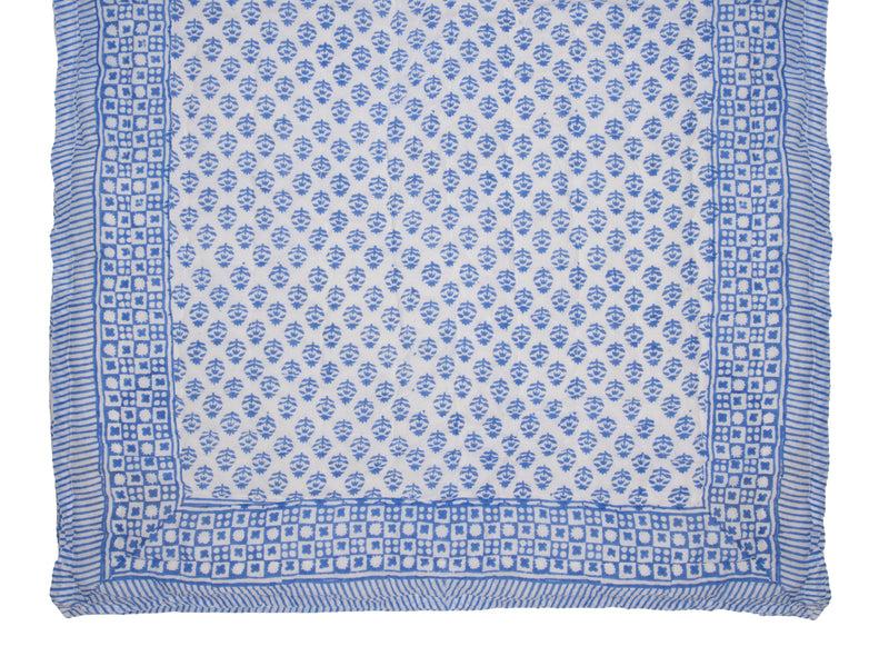kouboo Hand Block Print Cotton Quilt And Bed Spread Blue&White