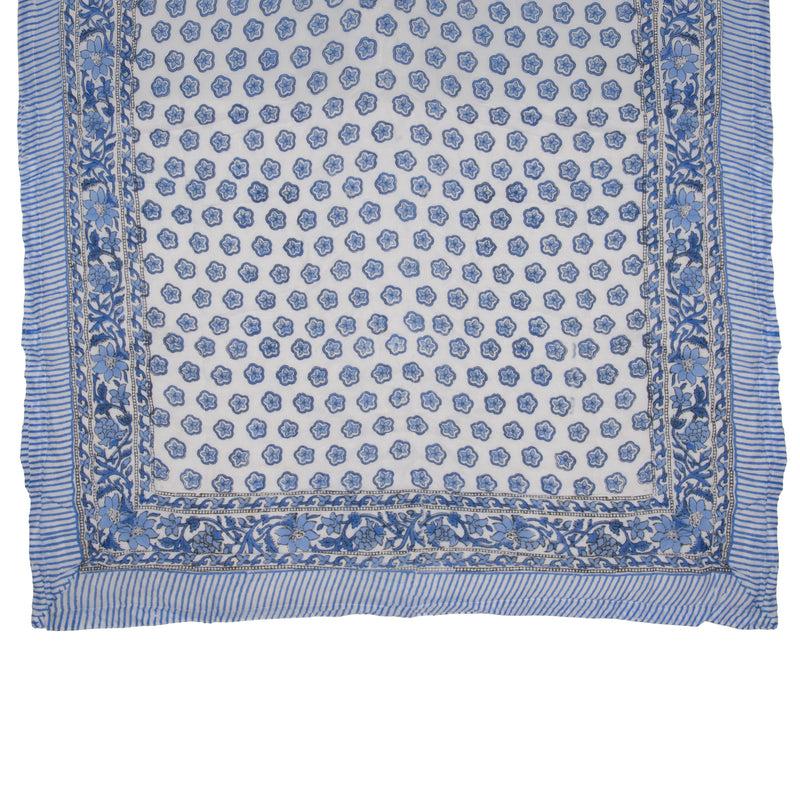 kouboo Hand Block Print Cotton Quilt and Bed Spread Blue&White
