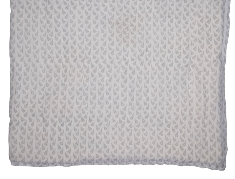 Kouboo Hand Block Print Cotton Quilt And Bed Spread Gray