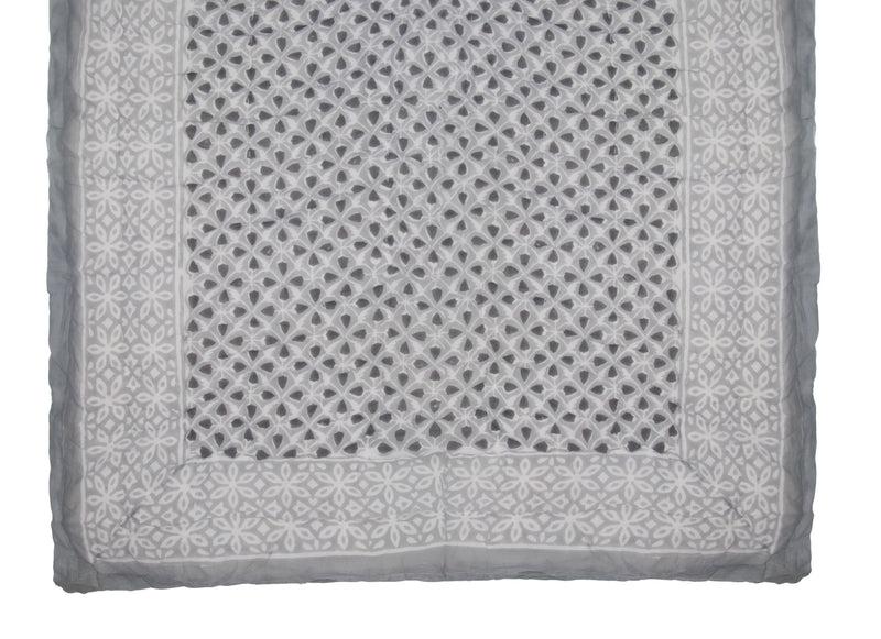 kouboo Hand Block Print Cotton Quilt and Bed Spread Gray