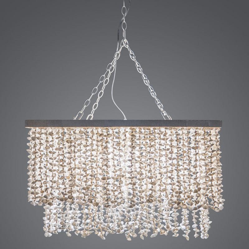 Kouboo Hanging Lamp With White Clam Shell Curtain - Dining Table Lighting With Hanging Clamshells