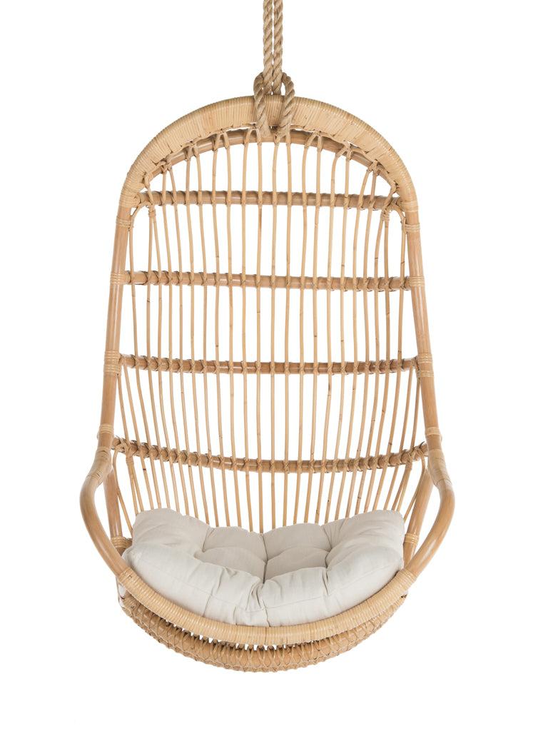 Kouboo Hanging Rattan Swing Chair With Seat Cushion