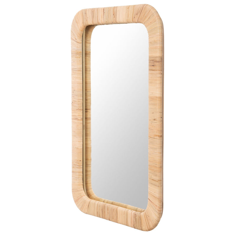 Kouboo Hinata Rectangular Decorative Rattan Wrapped Mirror Natural 24x36