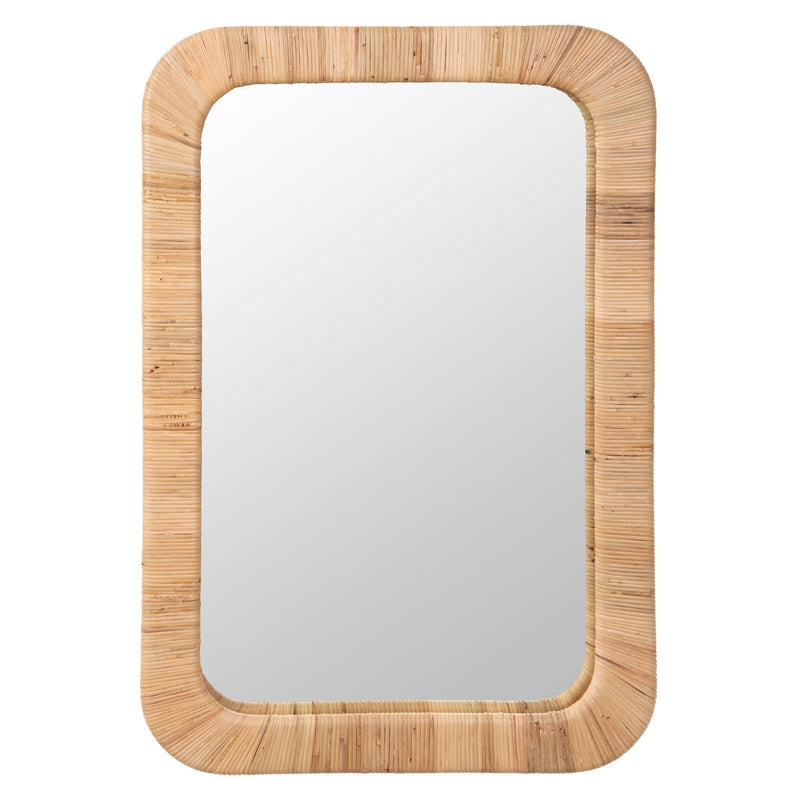 kouboo Hinata Rectangular Decorative Rattan Wrapped Mirror Natural 24x36