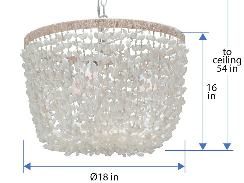 Kouboo Inverted Pendant Lamp In Bubble Seashell White