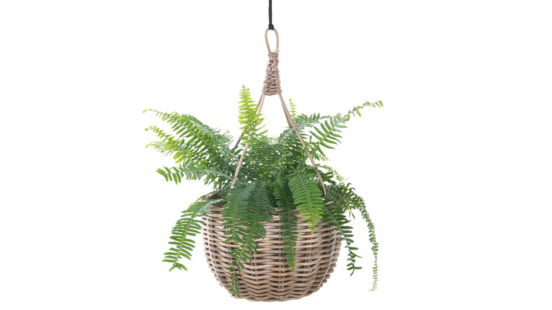 Kouboo Kobo Rattan Hanging Basket And Planter Brown-Gray