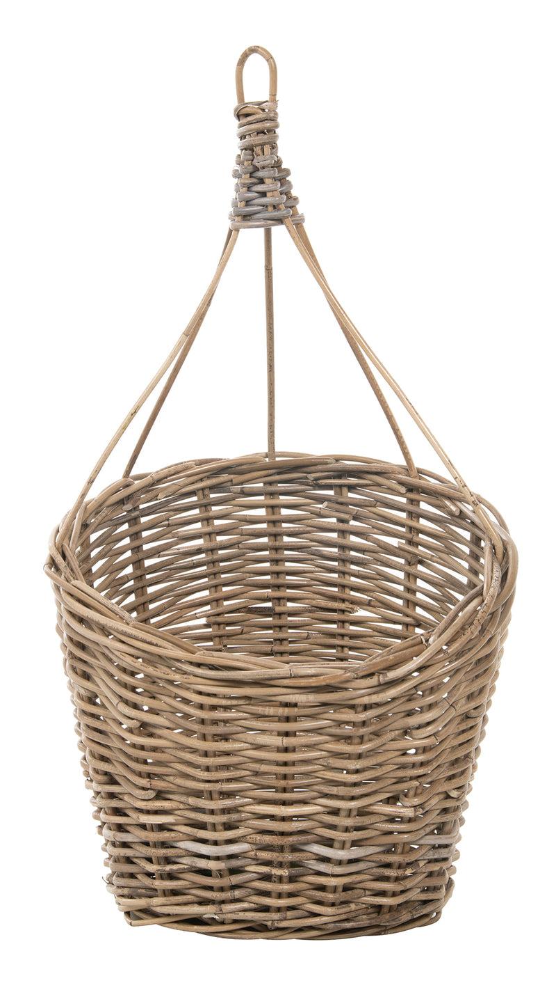 Kouboo Kobo Rattan Hanging Wall Basket And Planter Brown-Gray