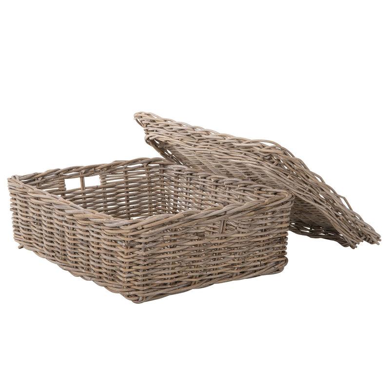 Kouboo Kobo Rattan Rectangular Lidded Storage And Underbed Basket Organizer Box 3 Sizes