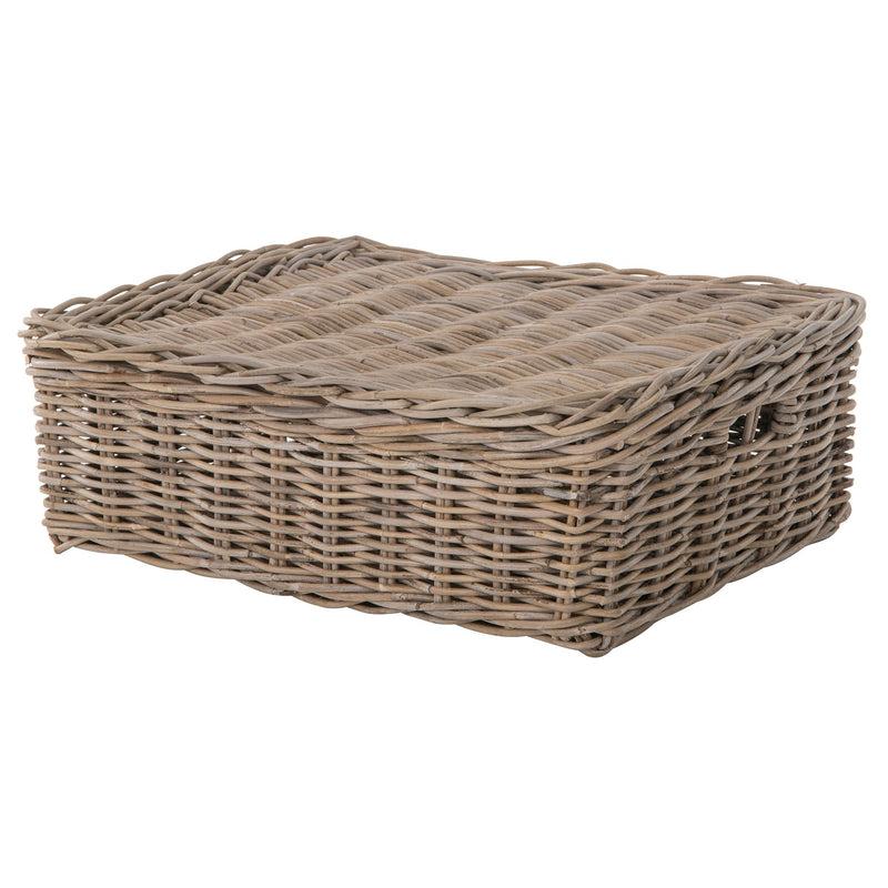 kouboo Kobo Rattan Rectangular Lidded Storage and Underbed Basket Organizer Box 3 Sizes