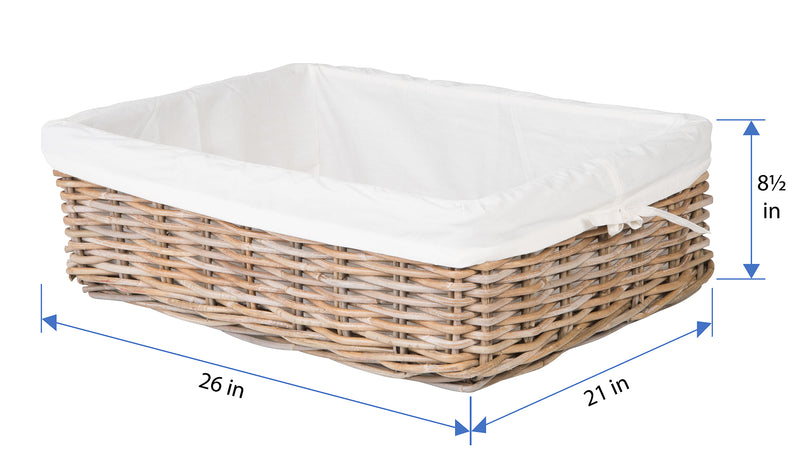 Kouboo Kobo Rattan Shelf & Underbed Basket Gray-Brown