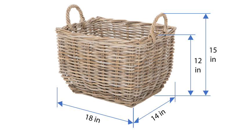 Kouboo Kobo Rectangular Storage Basket Large Gray-Brown