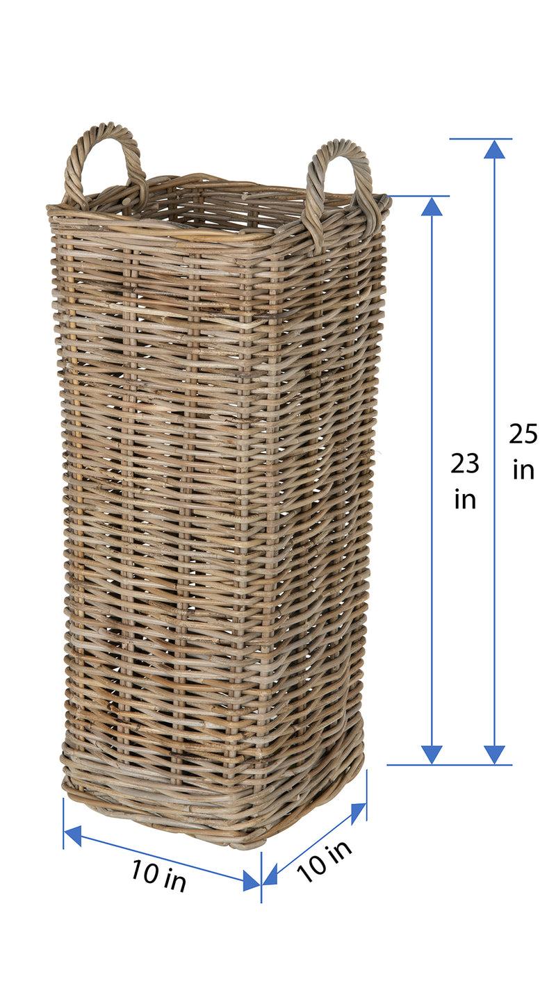 Kouboo Kobo Square Umbrella Stand With Metal Water Catch Gray