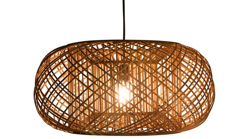 Kouboo Bamboo Crisscross Pendant Lamp Rustic Brown