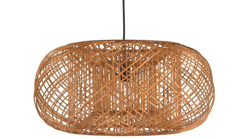 kouboo Bamboo Crisscross Pendant Lamp Rustic Brown