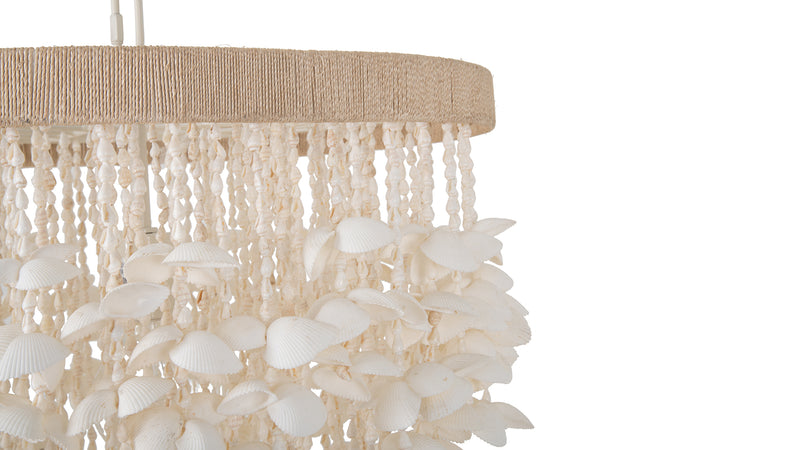 Kouboo Cone Clamrose Seashell Chandelier White
