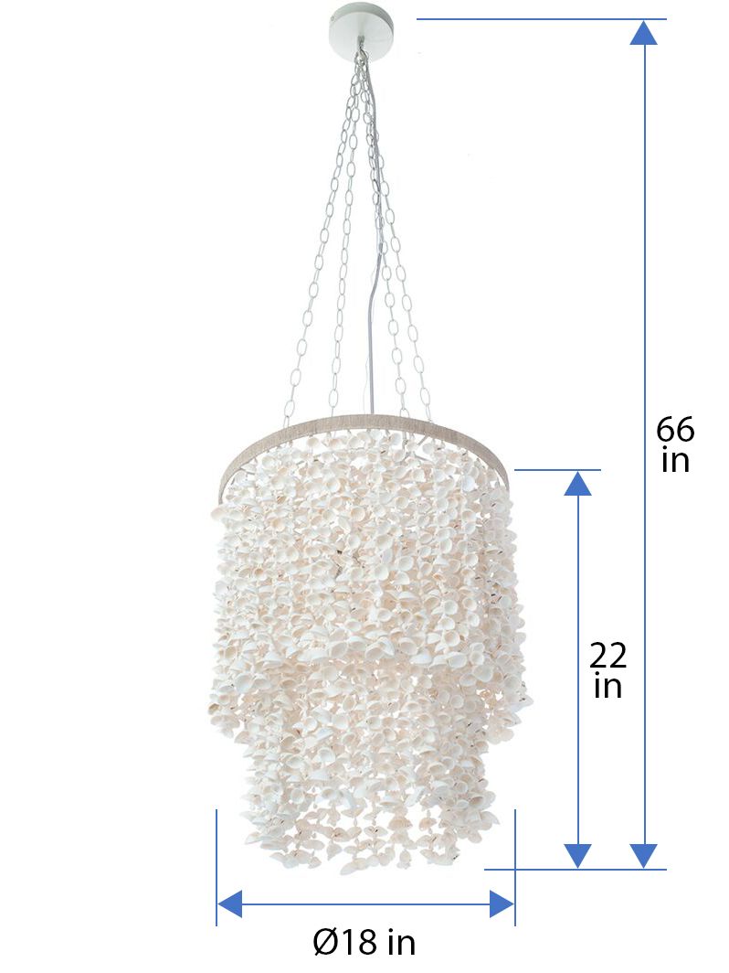 Kouboo Drum Clamrose Seashell Pendant Lamp