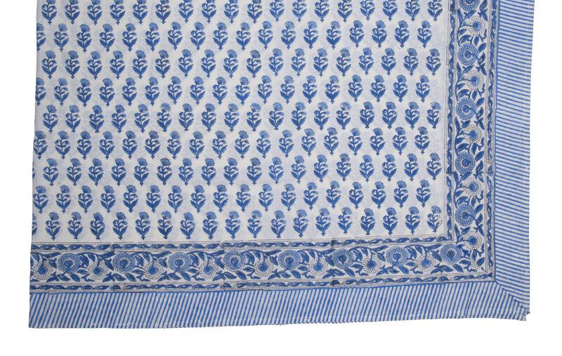 kouboo Hand Block Print Tablecloth Blue