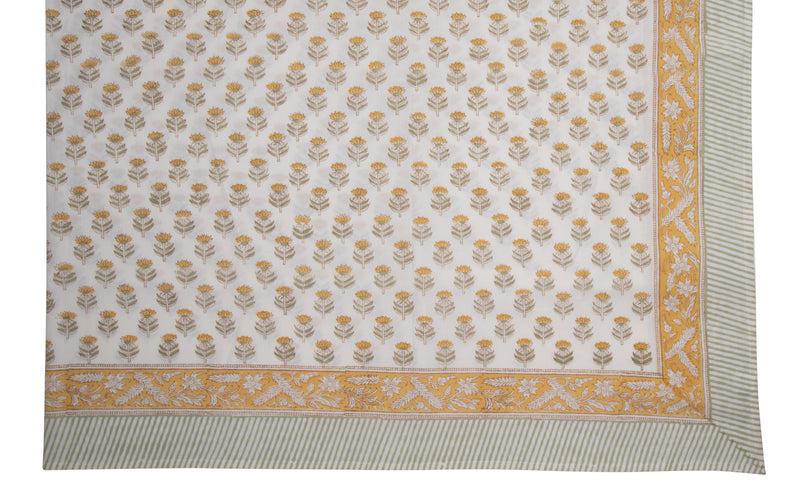 kouboo Hand Block Print Tablecloth Yellow