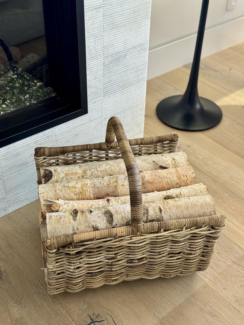 Kouboo Kobo Rattan Fire Log Basket Gray-Brown
