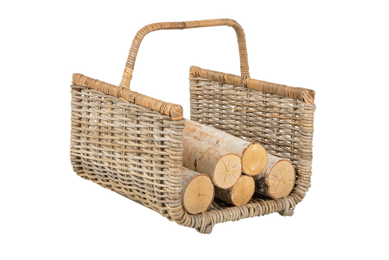 kouboo Kobo Rattan Fire Log Basket Gray-Brown